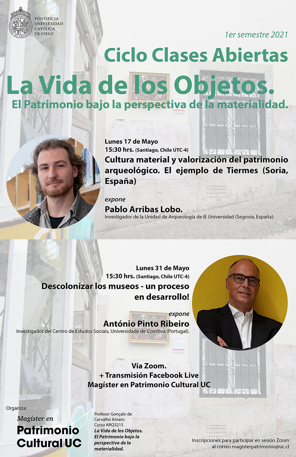 Afiche Clases Abiertas La Vida de los Objetos 1s2021 liv