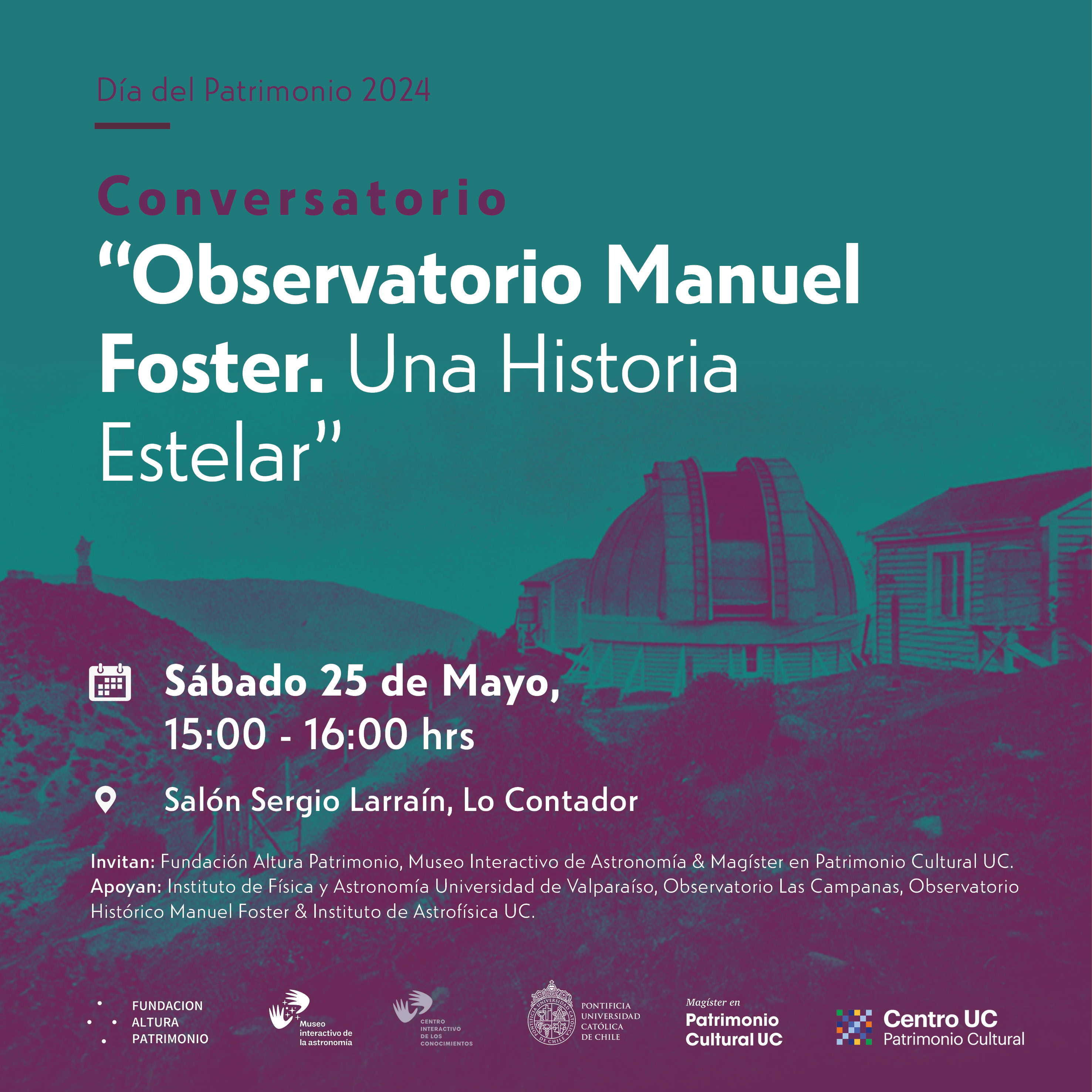 Afiche Conversatorio Observatorio Foster. 25 Mayo 2024