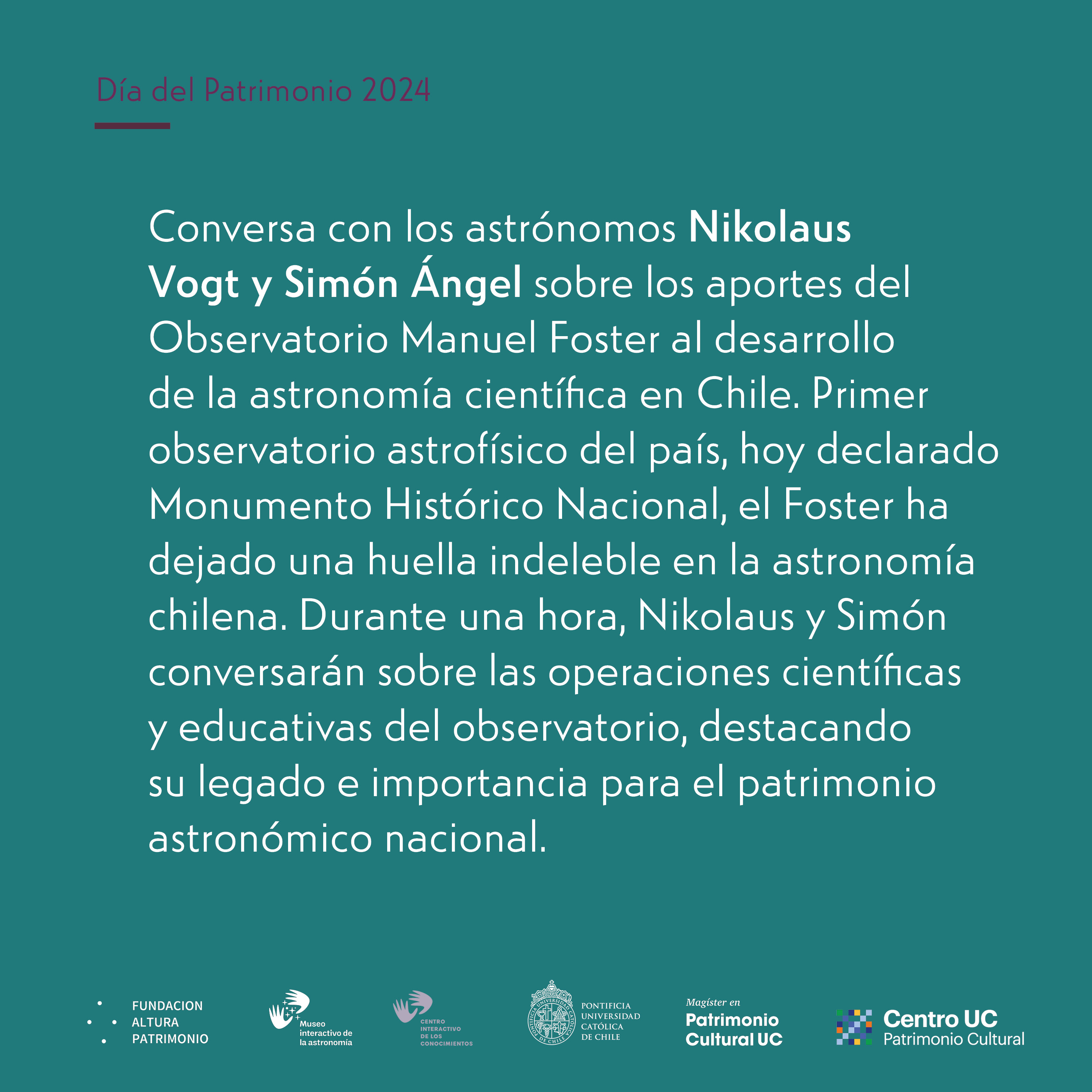 Afiche Conversatorio Observatorio Foster. 25 Mayo 2024 2