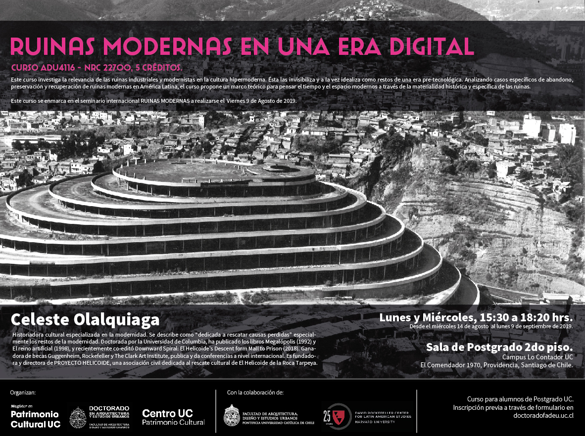 Afiche curso Ruinas Modernas en la Era Digital final difusión